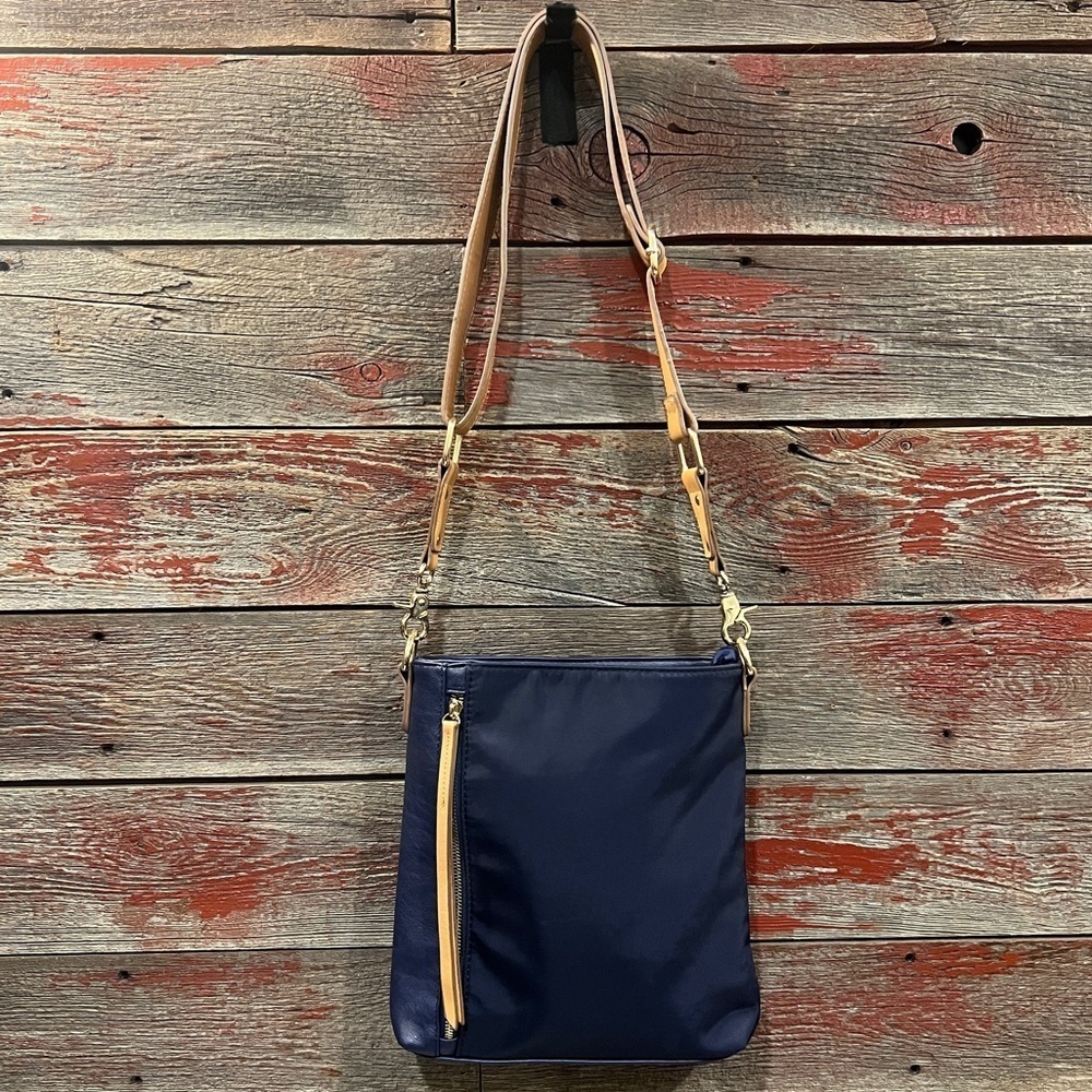 SONDRA ROBERTS SQUARED - VINTAGE DARK BLUE CROSSBODY/SHOULDER BAG - PRISTINE